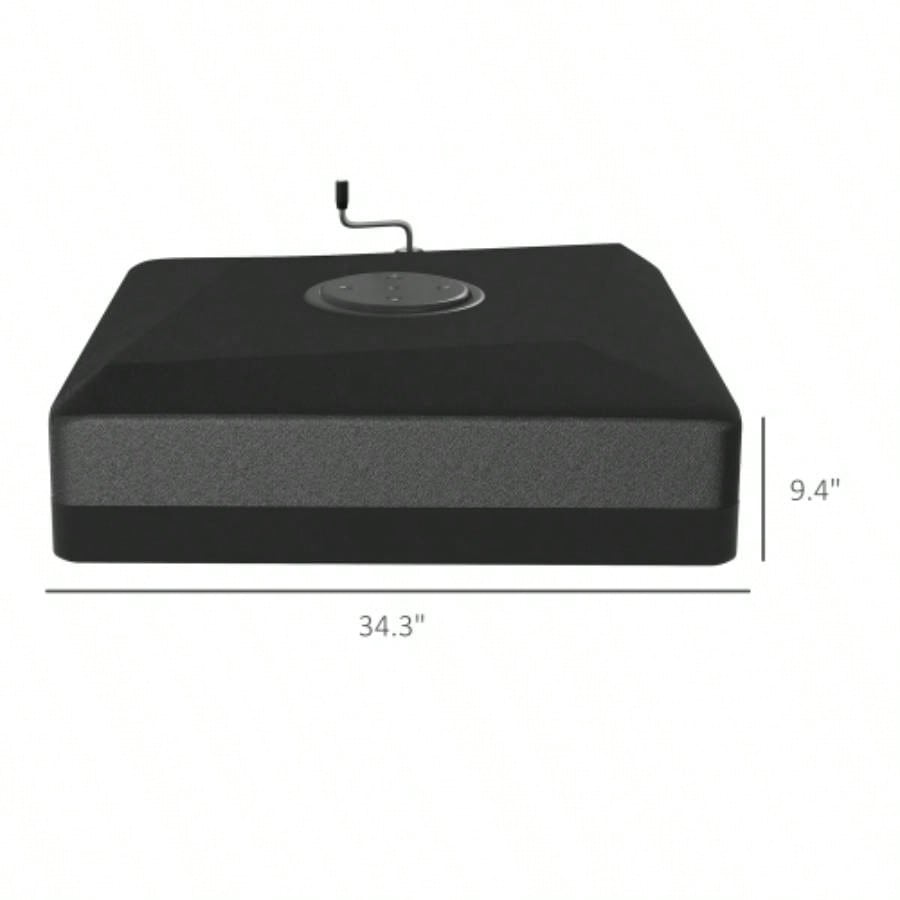 Outsunny 330 lbs. Fillable Base 84D - 110V02 Model, Heavy Duty Cantilever Stand with Lift Wheel, Adjustable Foot Pads, and Base, Black
