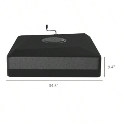 Outsunny 330 lbs. Fillable Base 84D - 110V02 Model, Heavy Duty Cantilever Stand with Lift Wheel, Adjustable Foot Pads, and Base, Black