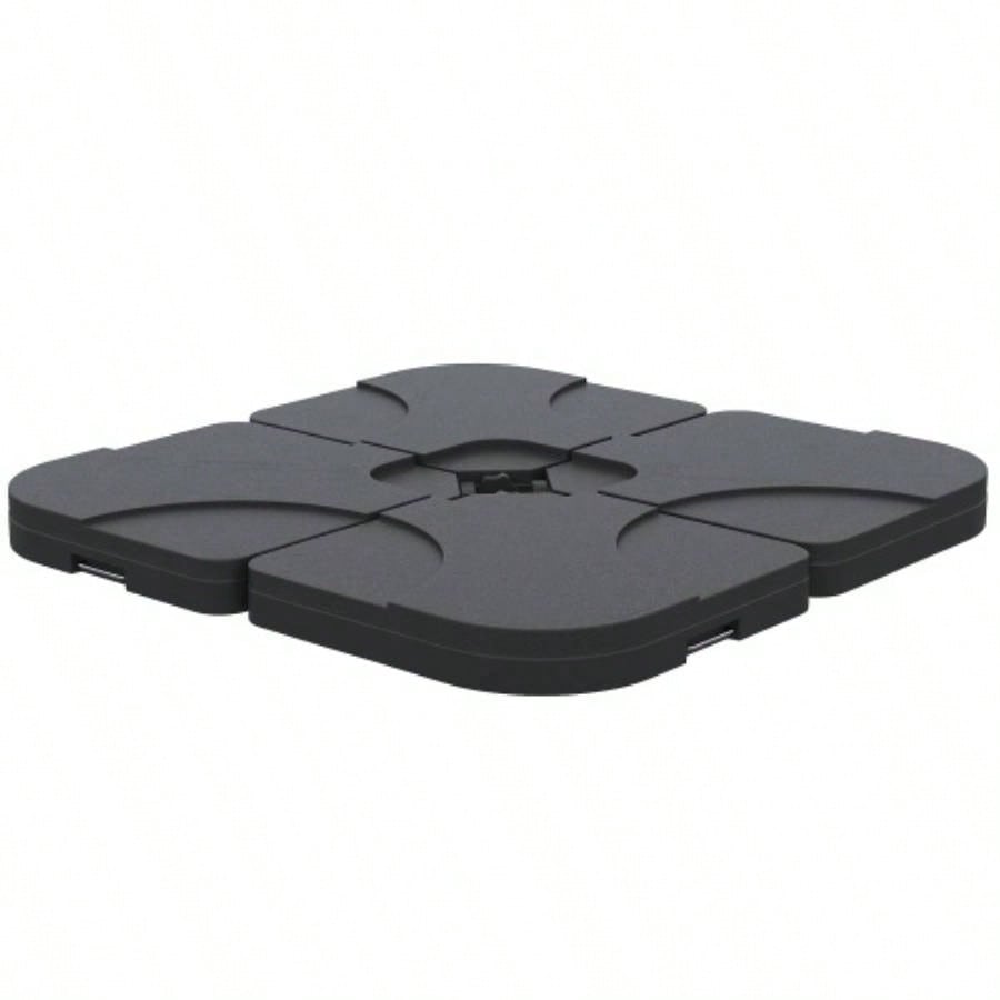 Outsunny 4 Pieces Cantilever Patio Base Stand, Outdoor Offset Weight Plates, 158 lb Capacity Sand or 60 Liter Capacity, Black