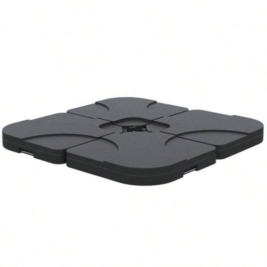 Outsunny 4 Pieces Cantilever Patio Base Stand, Outdoor Offset Weight Plates, 158 lb Capacity Sand or 60 Liter Capacity, Black