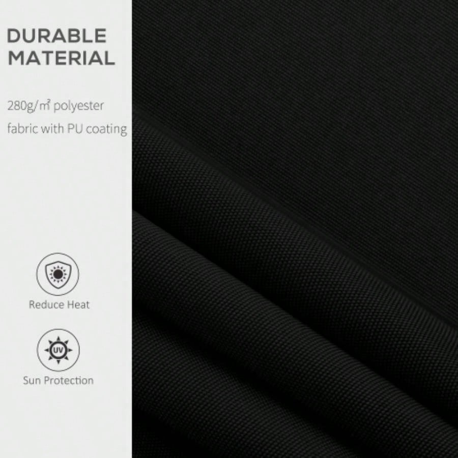Outsunny 8x Patio Retractable Awning, Manual Exterior Shade Deck Window Cover, Black