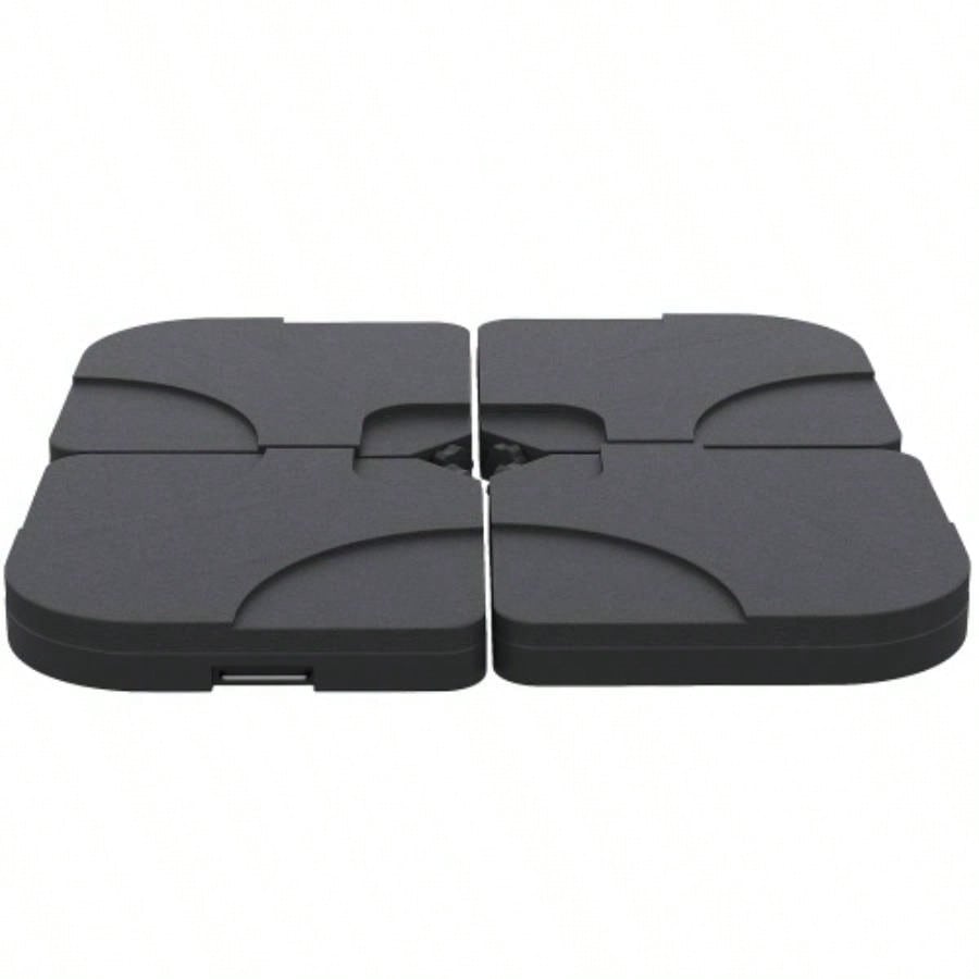 Outsunny 4 Pieces Cantilever Patio Base Stand, Outdoor Offset Weight Plates, 158 lb Capacity Sand or 60 Liter Capacity, Black