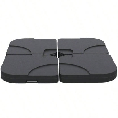 Outsunny 4 Pieces Cantilever Patio Base Stand, Outdoor Offset Weight Plates, 158 lb Capacity Sand or 60 Liter Capacity, Black
