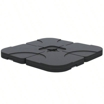 Outsunny 4 Pieces Cantilever Patio Base Stand, Outdoor Offset Weight Plates, 158 lb Capacity Sand or 60 Liter Capacity, Black