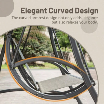 3 - Patio Swing Chair, Outdoor Porch Swing with Adjustable Canopy and Durable Steel Frame, Patio Swing Glider Garden, Deck, Porch, Backyard