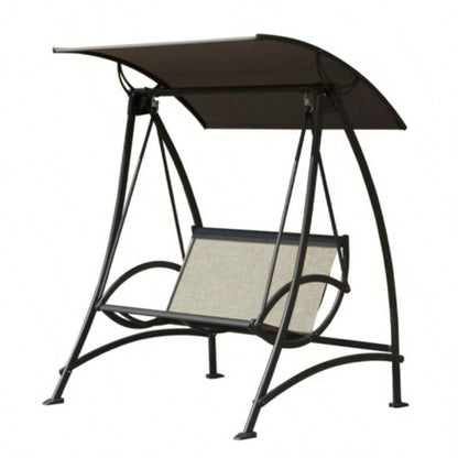 3 - Patio Swing Chair, Outdoor Porch Swing with Adjustable Canopy and Durable Steel Frame, Patio Swing Glider Garden, Deck, Porch, Backyard