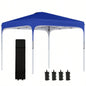 Outsunny 8x 8 Up Canopy Tent with Wheeled Carry Bag and 4 Sand Bags, Instant Shelter, Tents Parties, Height Adjustable, Outdoor, Garden, Patio, Royal Bue