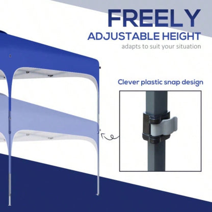 Outsunny 8x 8 Up Canopy Tent with Wheeled Carry Bag and 4 Sand Bags, Instant Shelter, Tents Parties, Height Adjustable, Outdoor, Garden, Patio, Royal Bue