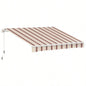 Outsunny 13x 8 Retractable Awning, Patio Awnings, Sunshade Shelter/ Manual Crank Handle, - Resistant Fabric and Aluminum Frame Deck, Balcony, Yard, Red Stripes