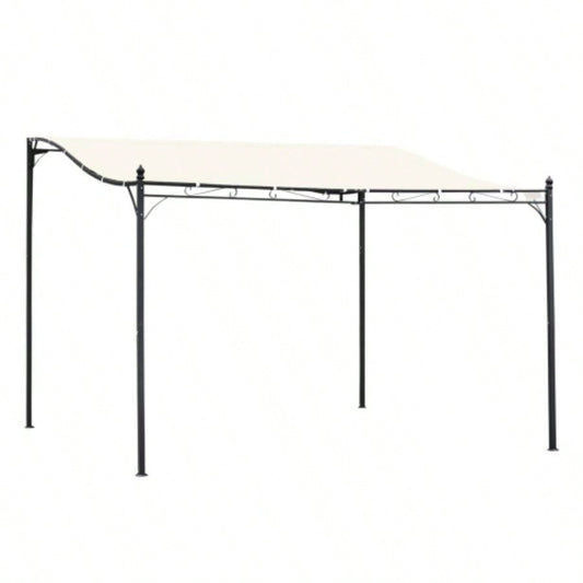 Outsunny 10x 13 Steel Outdoor Pergola Gazebo, Patio Canopy with Weather - Resistant Fabric and Drainage Holes Backyard, Deck, Garden, White