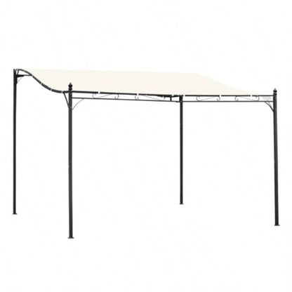 Outsunny 10x 13 Steel Outdoor Pergola Gazebo, Patio Canopy with Weather - Resistant Fabric and Drainage Holes Backyard, Deck, Garden, White