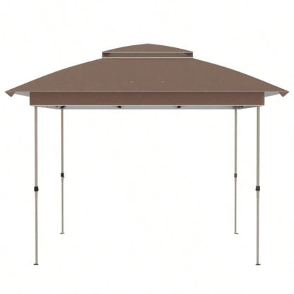 Outsunny 12x 12 Up Canopy Tent with Netting and Carry Bag, Instant Shelter with 137 sq. ft Shade, Tents Parties, Height Adjustable, Outdoor, Garden, Patio, Khaki