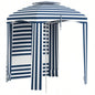 Outsunny 5.8x 5.8 Portable Beach with Double - Top, Ruffled Outdoor Cabana with Walls, Vents, Sandbags, Carry Bag, Blue White Stripe