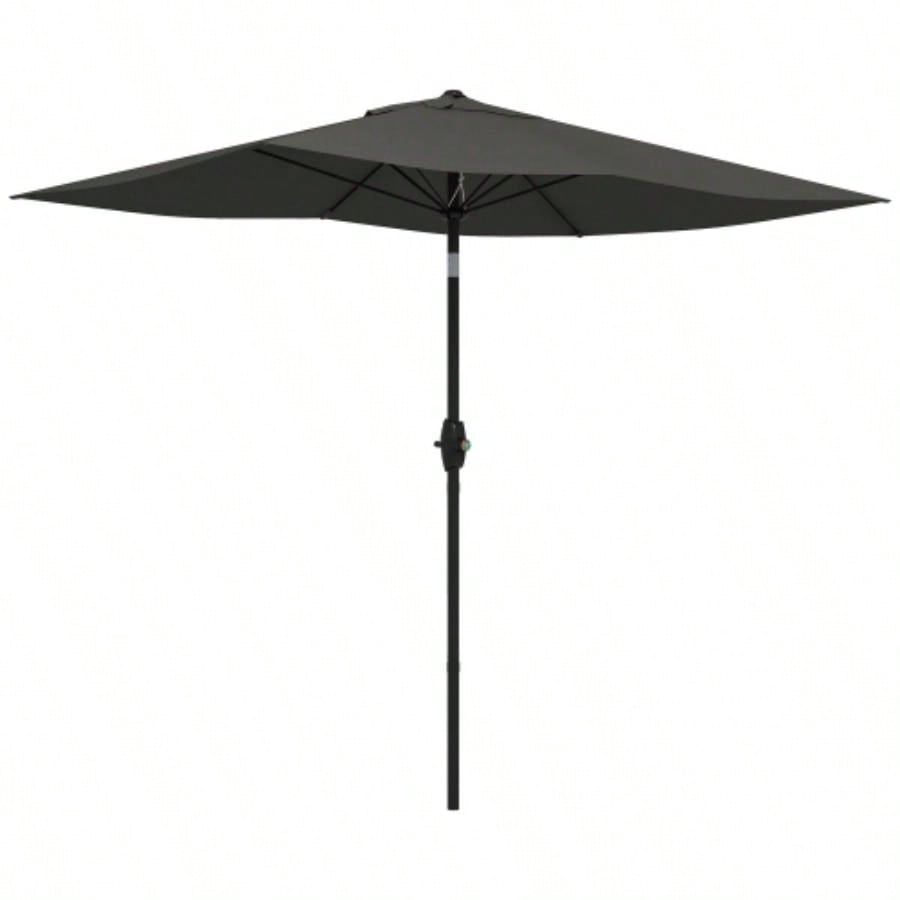 Outsunny 6.5x 10 Rectangular Market, Patio Outdoor Table with Crank and Push Button Tilt, Dark Gray