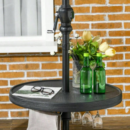 Outsunny 23.5 Beach Table Tray with Wine Glass Holder, Foldable Towel Rack, Instant Portable Beach Tables Sand, Swimming Pools, Patio, Garden, Deck, Black