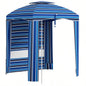 Outsunny 5.8x 5.8 Portable Beach with Double - Top, Ruffled Outdoor Cabana with Walls, Vents, Sandbags, Carry Bag, Blue Stripe