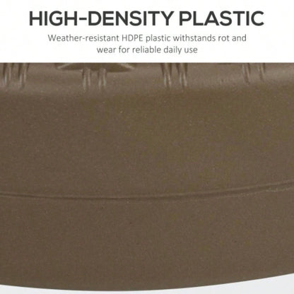 Outsunny 64 lbs. Fillable Base with Steel Holder, Round Stand 1.5 or 2 Poles, Heavy Duty Outdoor, Lawn, Deck, Poolside, Brown