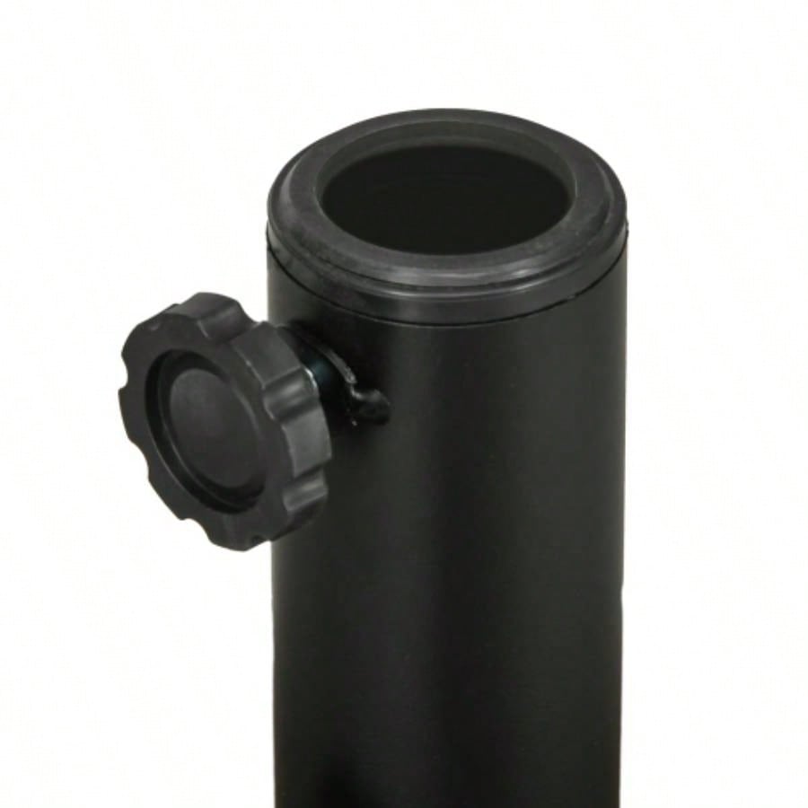 Outsunny 64 lbs. Fillable Base with Steel Holder, Round Stand 1.5 or 2 Poles, Heavy Duty Outdoor, Lawn, Deck, Poolside, Brown