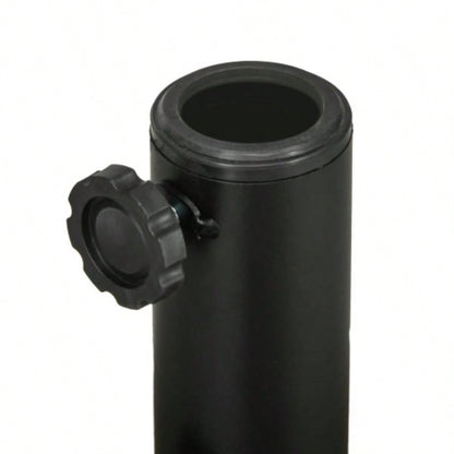 Outsunny 64 lbs. Fillable Base with Steel Holder, Round Stand 1.5 or 2 Poles, Heavy Duty Outdoor, Lawn, Deck, Poolside, Brown