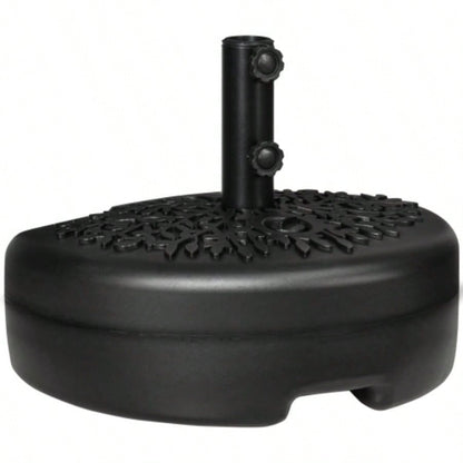 Outsunny Half Round Base, Sand or Filled Half Patio Stand Holder Lawn, Deck, Backyard and Garden, 40lb Capacity or 46lb Capacity Sand, Fit 1.5or 2 Pole, Black