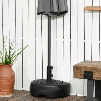 Outsunny Half Round Base, Sand or Filled Half Patio Stand Holder Lawn, Deck, Backyard and Garden, 40lb Capacity or 46lb Capacity Sand, Fit 1.5or 2 Pole, Black