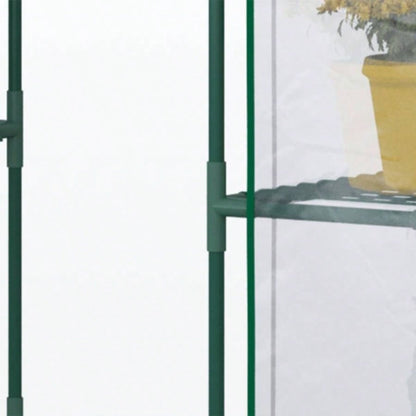 Outsunny 5x 2.5x 6.5 Walk - in Greenhouse Kit, Portable Green House with 3 Tier Shleves, Roll - Up Door, and Weatherized Plastic Cover Backyard Garden,