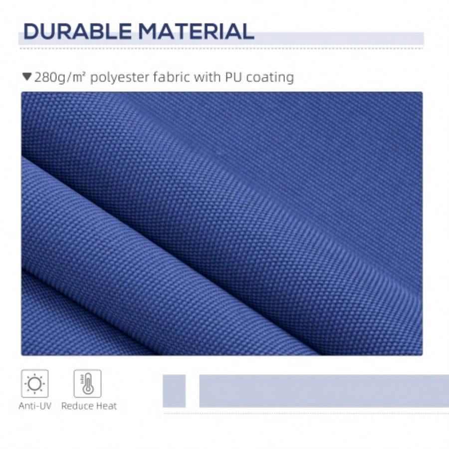 Outsunny 13x 8 Retractable Awning, Patio Awnings, Sunshade Shelter/ Manual Crank Handle, - Resistant Fabric and Aluminum Frame Deck, Balcony, Yard, Dark Blue