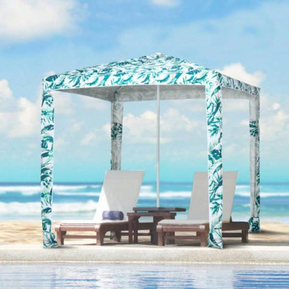 Outsunny Quick Beach Cabana Canopy, 6.5 Easy - Assembly - Shade Shelter with Sandbags and Carry Bag, Cool UV50+ Fits Kids Family, Green Coconut