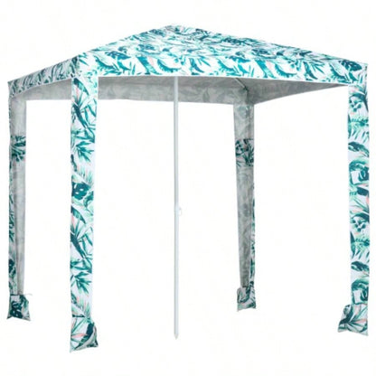 Outsunny Quick Beach Cabana Canopy, 6.5 Easy - Assembly - Shade Shelter with Sandbags and Carry Bag, Cool UV50+ Fits Kids Family, Green Coconut
