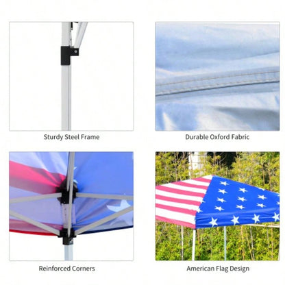 Outsunny Slant Leg Up Canopy Tent with American Roof and Carry Bag, Beach Canopy Instant Shelter, Height Adjustable, 10x10 Base/ 8x8 Top