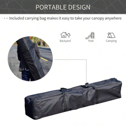Outsunny Slant Leg Up Canopy Tent with American Roof and Carry Bag, Beach Canopy Instant Shelter, Height Adjustable, 10x10 Base/ 8x8 Top