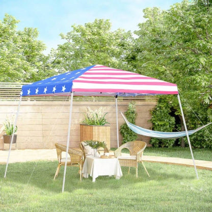 Outsunny Slant Leg Up Canopy Tent with American Roof and Carry Bag, Beach Canopy Instant Shelter, Height Adjustable, 10x10 Base/ 8x8 Top