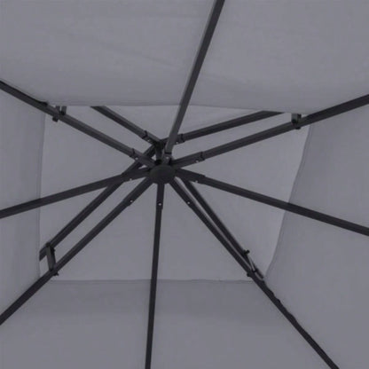 Outsunny 9.8x 9.8 Gazebo Canopy, 2 - Tier Top Cover 9.84x 9.84 Outdoor Gazebo, Dark Gray TOP ONLY