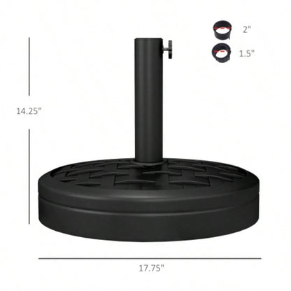 Outsunny 18 Patio Base, 40 lbs. Concrete Heavy Duty Stand with Metal Holder 1.5 or 2 Poles, Round Market Stand Outdoor, Lawn, Poolside, Bronze