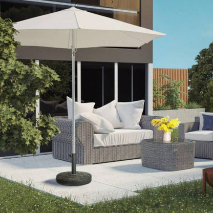 Outsunny 18 Patio Base, 40 lbs. Concrete Heavy Duty Stand with Metal Holder 1.5 or 2 Poles, Round Market Stand Outdoor, Lawn, Poolside, Bronze