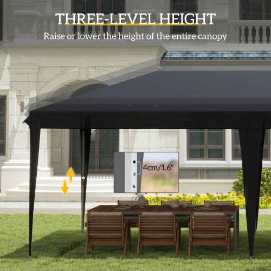 Outsunny 10x 20 Up Canopy Tent, Upgraded Heavy Duty Tents Parties, Outdoor Instant Gazebo Shade Shelter with Carry Bag, Catering, Events, Wedding, Backyard BBQ, Black