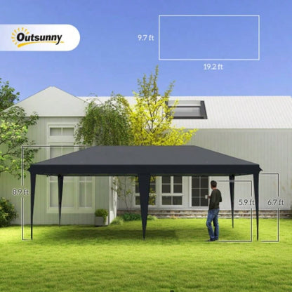 Outsunny 10x 20 Up Canopy Tent, Upgraded Heavy Duty Tents Parties, Outdoor Instant Gazebo Shade Shelter with Carry Bag, Catering, Events, Wedding, Backyard BBQ, Black
