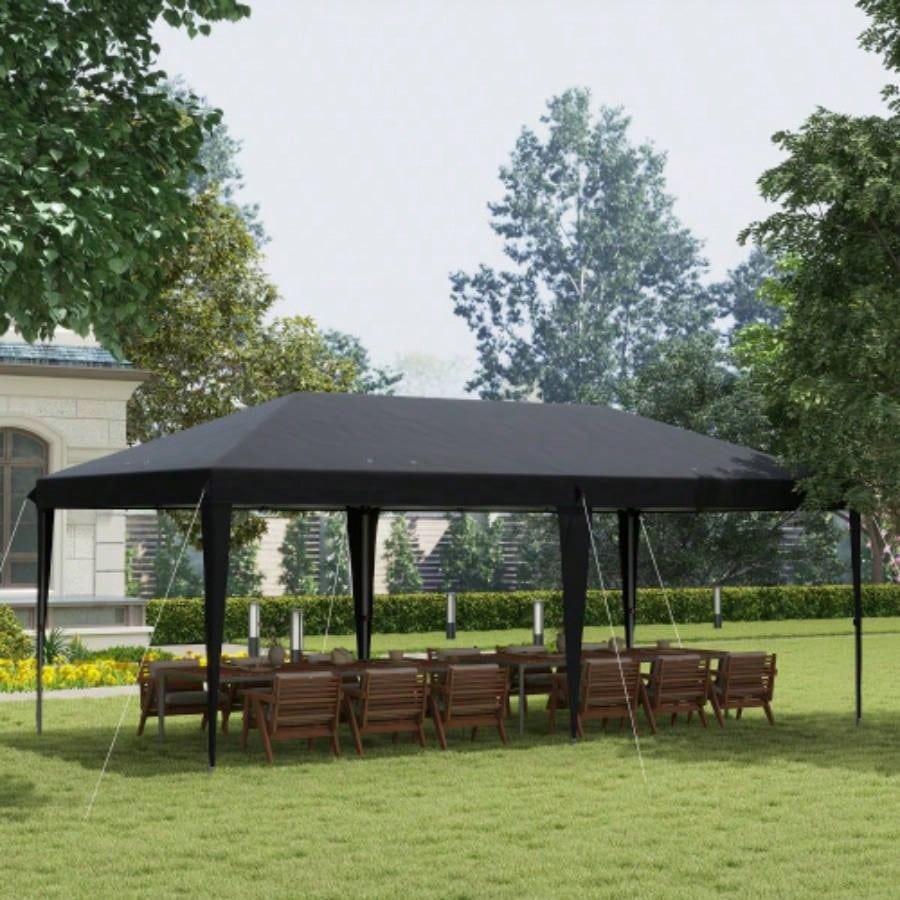 Outsunny 10x 20 Up Canopy Tent, Upgraded Heavy Duty Tents Parties, Outdoor Instant Gazebo Shade Shelter with Carry Bag, Catering, Events, Wedding, Backyard BBQ, Black