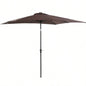 Outsunny 9x, LED Lighted Patio Table or Base with Tilt Crank, Outdoor Garden, Deck, Backyard, Pool, Beach, Brown