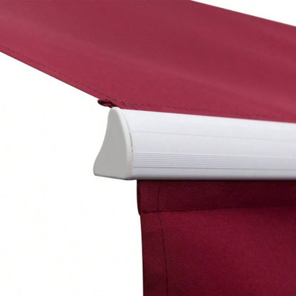 Outsunny 12x 8 Retractable Awning, Patio Awning Shade Shelter with Manual Crank Handle, 280g/ and - Resistant Fabric, Aluminum Frame Deck, Balcony, Yard, Red