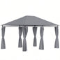 Outsunny 10x 13 Outdoor Patio Gazebo, Canopy Shelter with 6 Removable Sidewalls Steel Frame Garden, Lawn, Backyard Deck, Gray