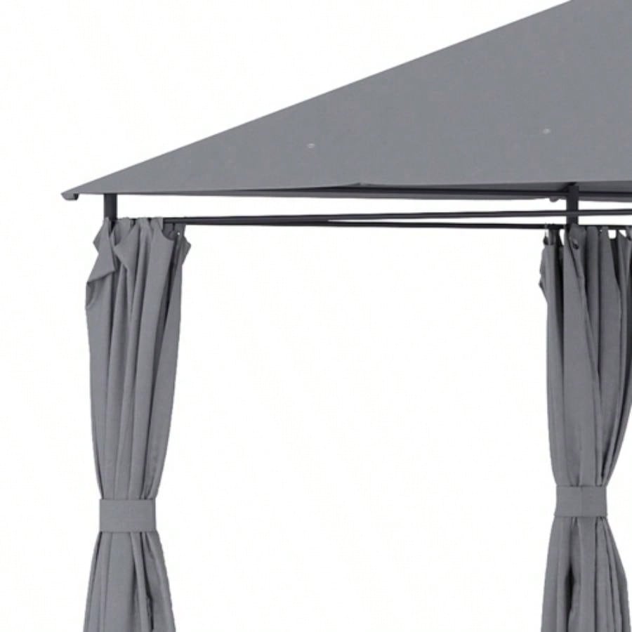 Outsunny 10x 13 Outdoor Patio Gazebo, Canopy Shelter with 6 Removable Sidewalls Steel Frame Garden, Lawn, Backyard Deck, Gray