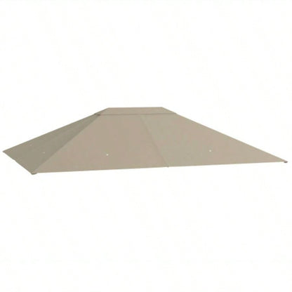 Outsunny 10x 13 Gazebo Canopy, Outdoor Gazebo Cover Top Roof with Vents and Drain Holes, TOP COVER ONLY Khaki
