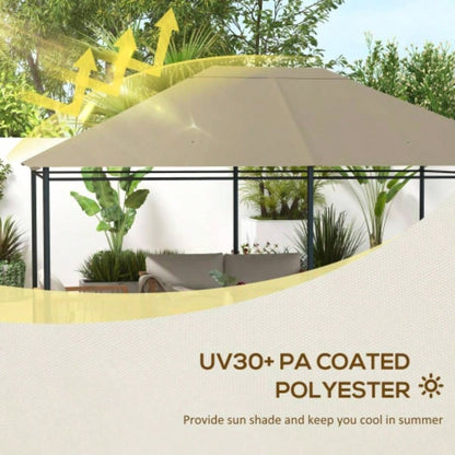 Outsunny 10x 13 Gazebo Canopy, Outdoor Gazebo Cover Top Roof with Vents and Drain Holes, TOP COVER ONLY Khaki