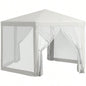 Outsunny 13x 11 Outdoor Party Tent, Hexagon Shade Shelter Canopy with Protective Mesh Screen Sidewalls, Ropes Stakes, White
