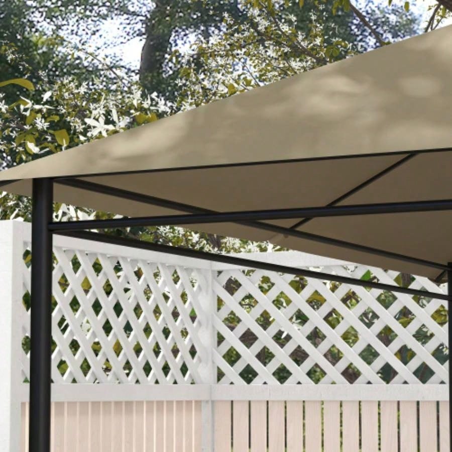 Outsunny 10x 13 Gazebo Canopy, Outdoor Gazebo Cover Top Roof with Vents and Drain Holes, TOP COVER ONLY Khaki