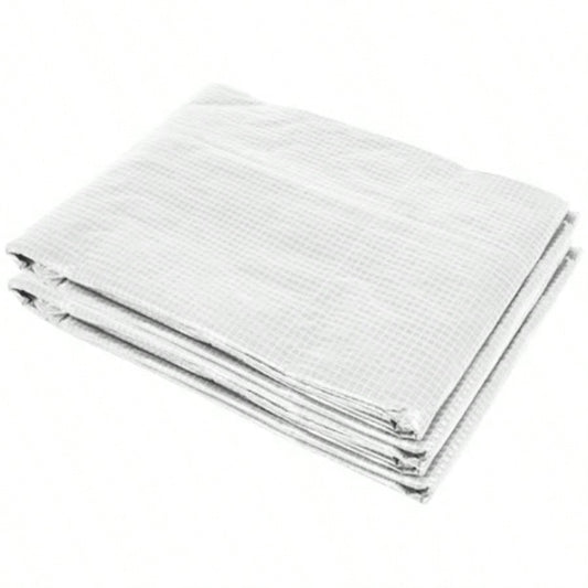 9.8x 6.6x 6.6 Plastic Greenhouse Cover, Heavy Duty Waterproof Tarp Hoop House, Sheeting with 6, Door Reinforcement Grid, White