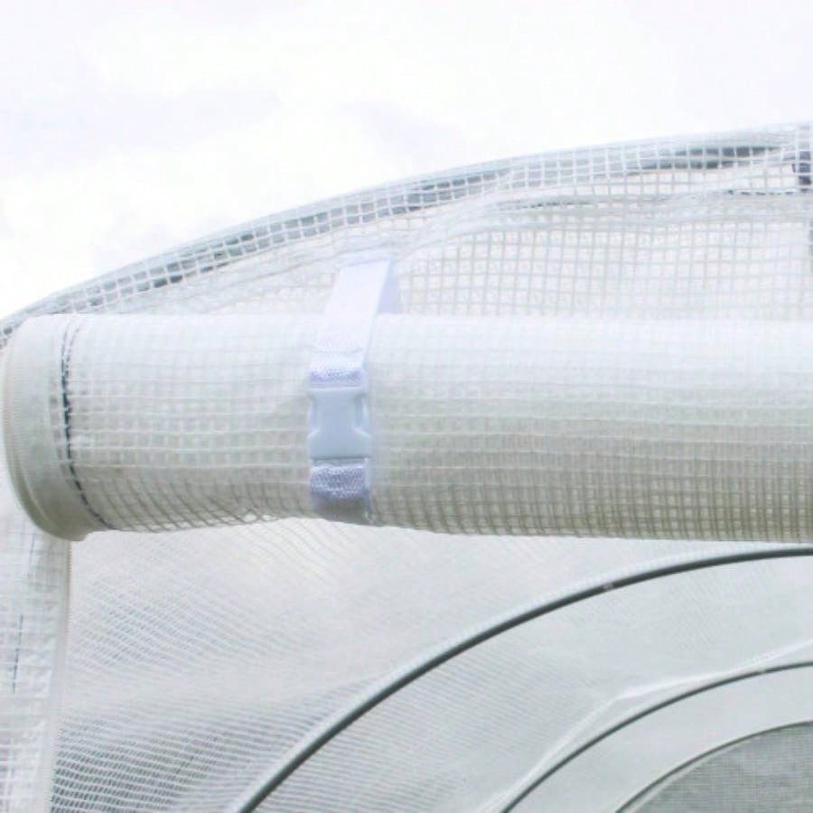 9.8x 6.6x 6.6 Plastic Greenhouse Cover, Heavy Duty Waterproof Tarp Hoop House, Sheeting with 6, Door Reinforcement Grid, White