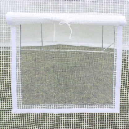 9.8x 6.6x 6.6 Plastic Greenhouse Cover, Heavy Duty Waterproof Tarp Hoop House, Sheeting with 6, Door Reinforcement Grid, White