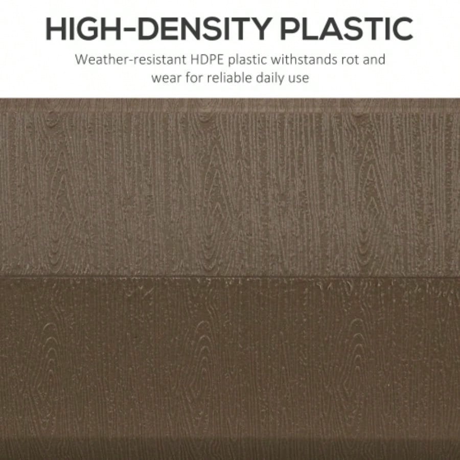 Outsunny 88 lbs. Fillable Base with Steel Holder 1.25 1.5 or 2 Poles, Square Reversible Heavy Duty Market Stand, Brown